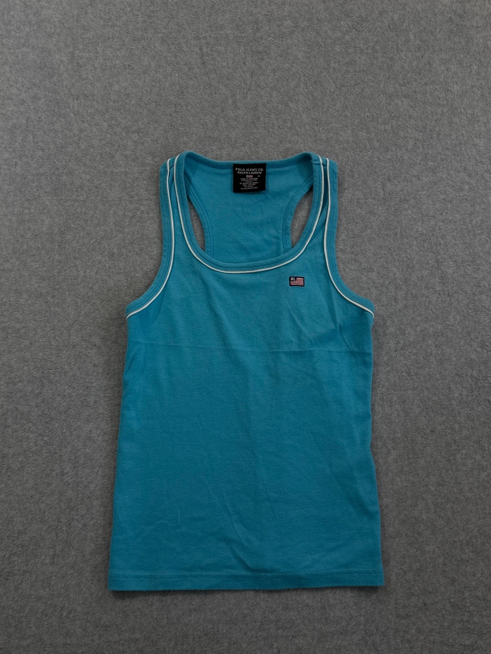 Vintage Y2K Polo Jeans Co. Ralph Lauren Teal Racerback Tank Top Size M